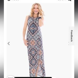 Fancy Feather Medallion Maxi Dress